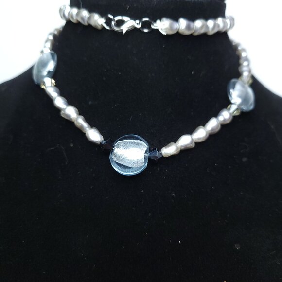 Faux Pearl and Glass Necklace - Picture 2 of 3